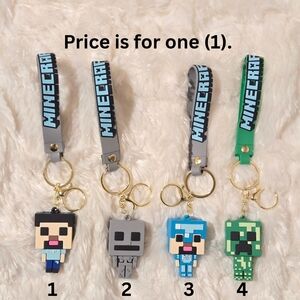 Fashion Minecraft Bag Charm/Key Chain, Available in 4 Different Characters